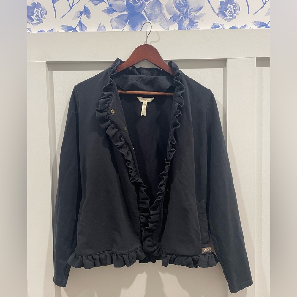 Matilda Jane All is Calm Black Ruffle Jacket with Buttons - Small - EUC